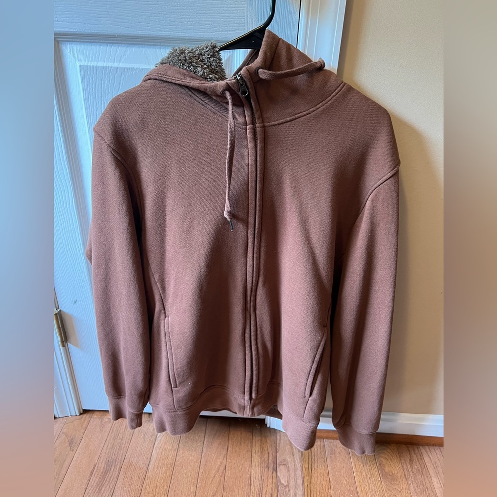 Brown Uniqlo Jacket With Fur